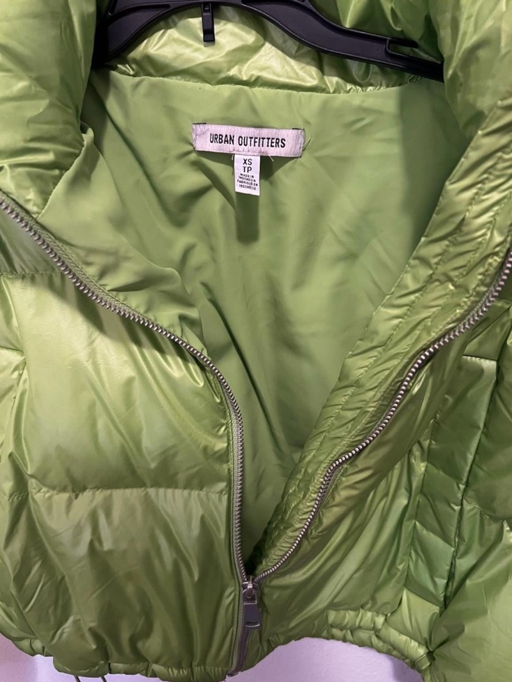 Urban Outfitters Light Lime Green Puffer Jacket